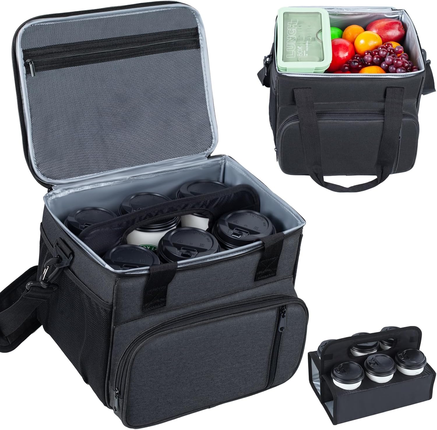 FRECOLSH Reusable Drink Carrier for Delivery with 6 Cup