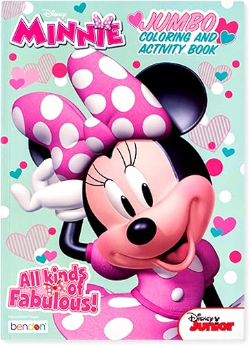 Minnie Jumbo - Libro de actividades y colorear con dibujos de personajes para estimulación cerebral, 80 páginas, dispositivo centrado en la