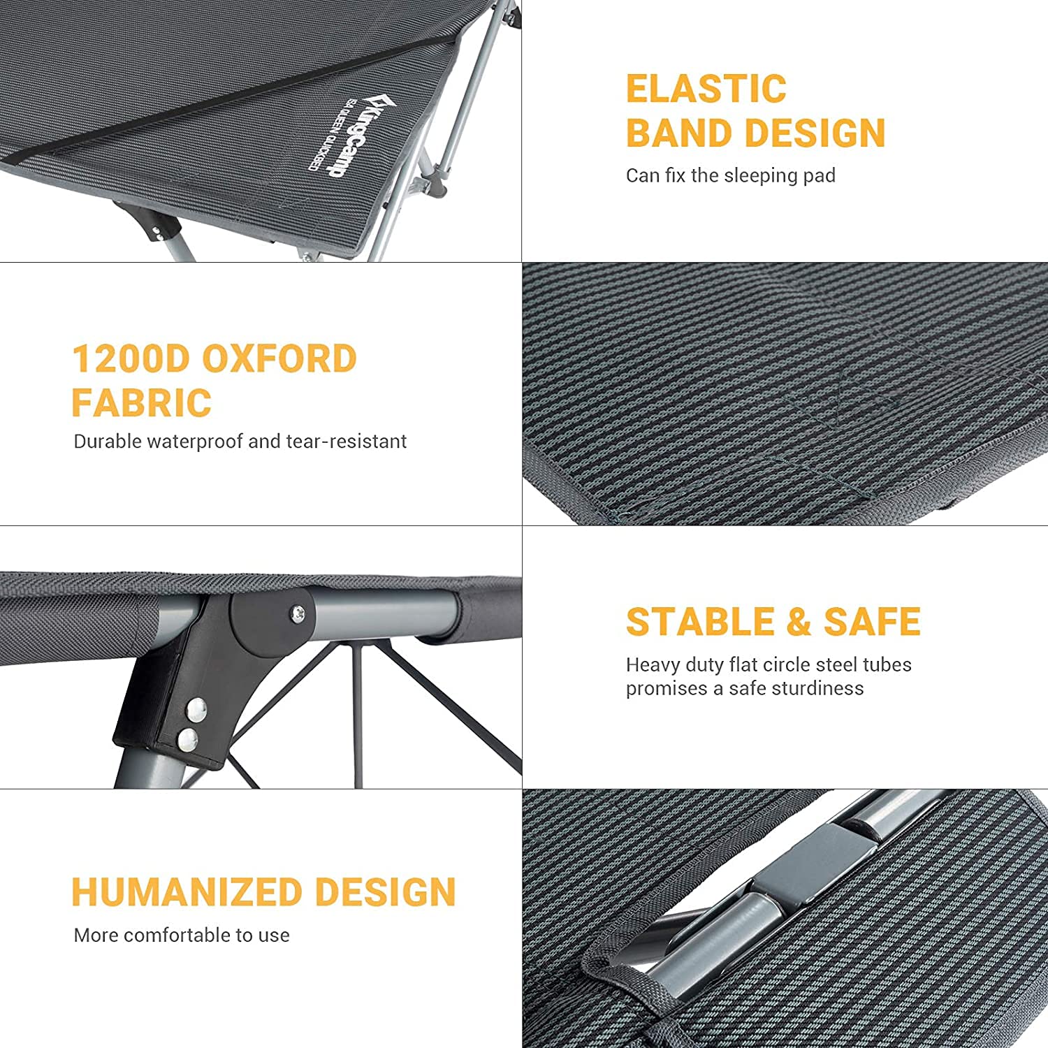 KingCamp Double Folding Camping Cots for 2 People, Folding Cot Bed