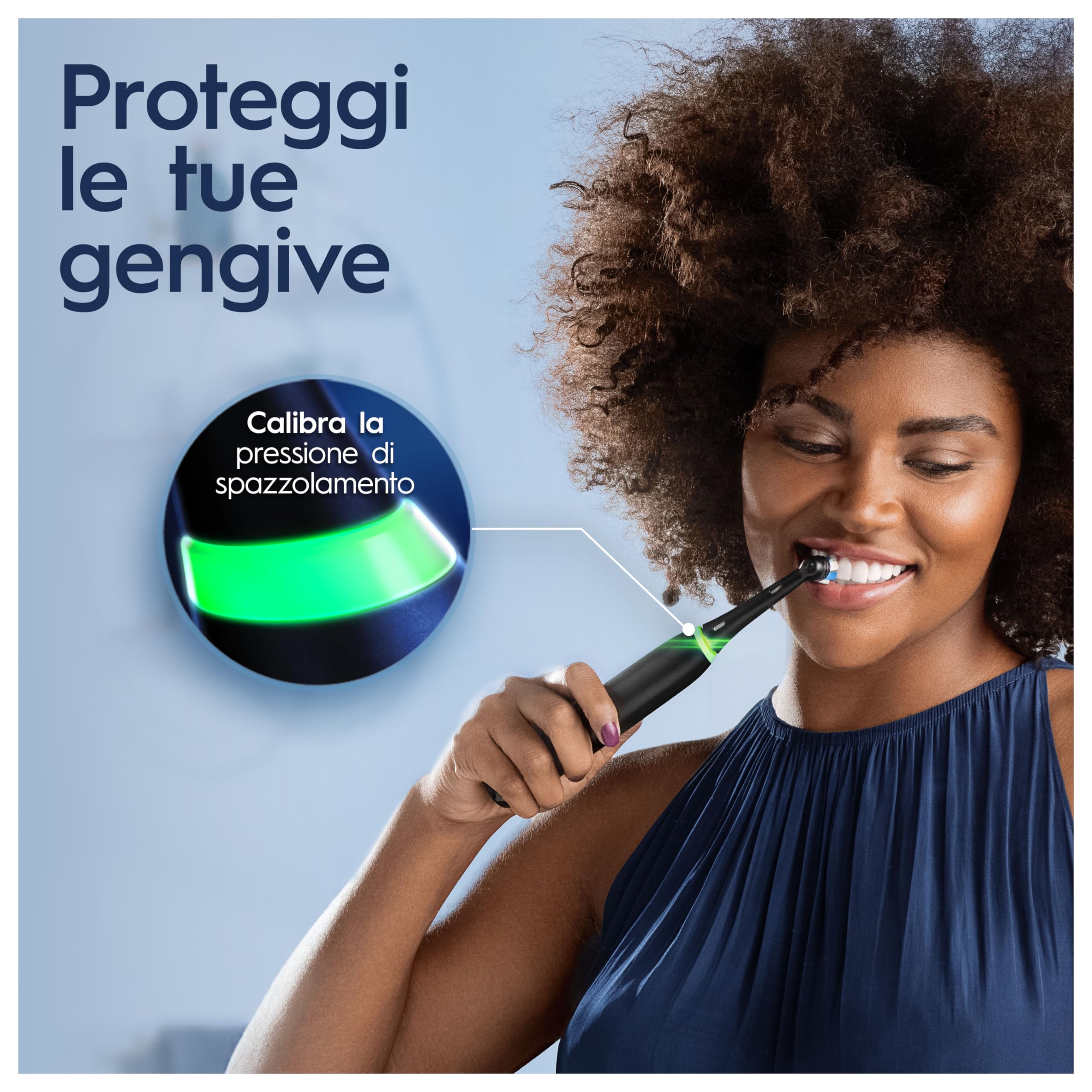 Oral-B Spazzolino Elettrico Ricaricabile iO 4N, Sensore di Pressione, Connessione Bluetooth, 4 Modalità di Spazzolamento, 3 Testine, 1 Spazzolino, 1 Custodia da Viaggio, Nero, Idea Regalo