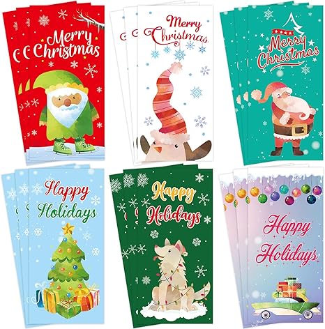 Fancy Land 18 Pcs Christmas Money Card Holders Watercolor Holiday Greeting Cards with Envelopes Blank Note Cards office School Home