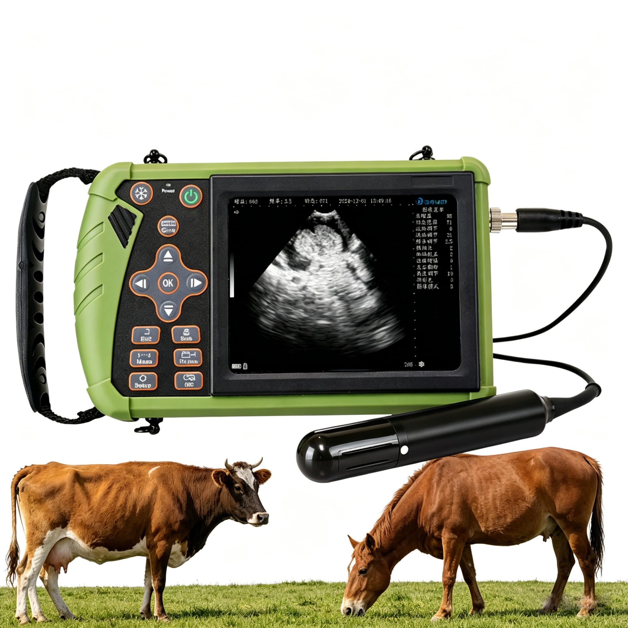 Máquina de ultrasonido veterinaria de doble uso rectal y convexa para ganado vacuno y caballos, escáner veterinario portátil para detección de embarazo y examen reproductivo