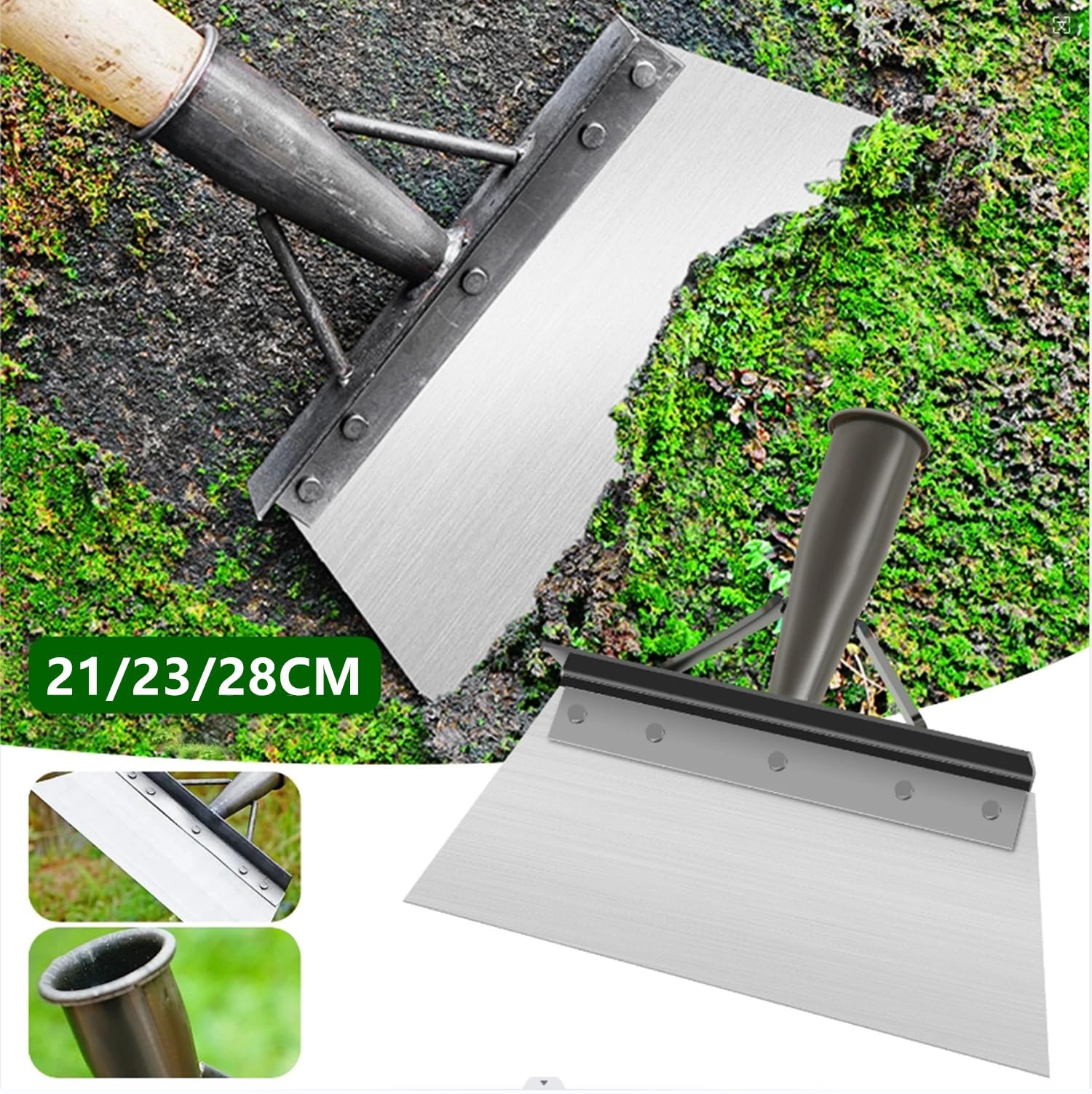 GEDEGOOK Pala da Giardino, Pala di Pulizia Multifunzionale, Vanga per Orto, Pala Multifunzionale per La Pulizia Del Giardino All'aperto, Raschietto da Giardino per Attrezzi da Giardino(Senza maniglia)