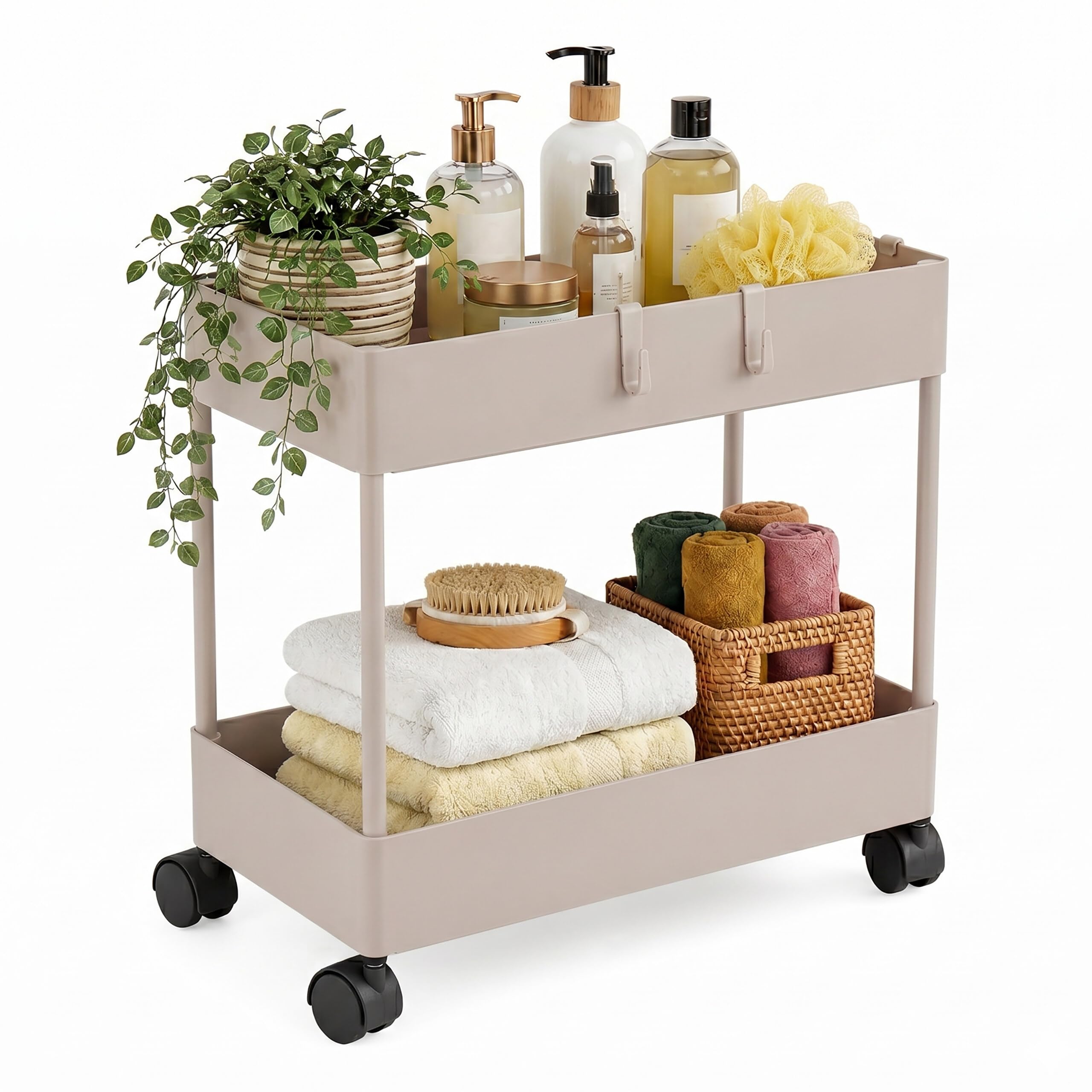 Chariot 2 niveaux Relaxdays pour résoudre le manque de place en cuisine et bain