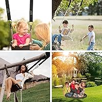 Vista 7 de Kit de 2 correas cortas para colgar en forma de árbol, 2 correas cortas para hamaca de 9.8 pulgadas con capacidad para 440 libras con mosquetón