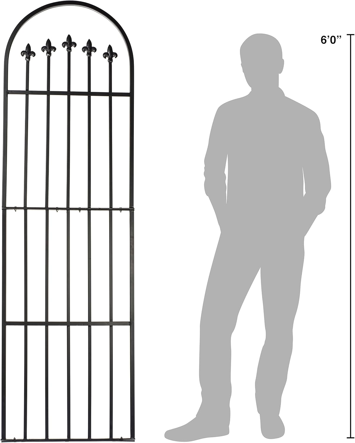 H Potter Garden Trellis for Climbing Plants Wrought Iron Large Black Weather Resistant for Patio Deck Plants Privacy 525