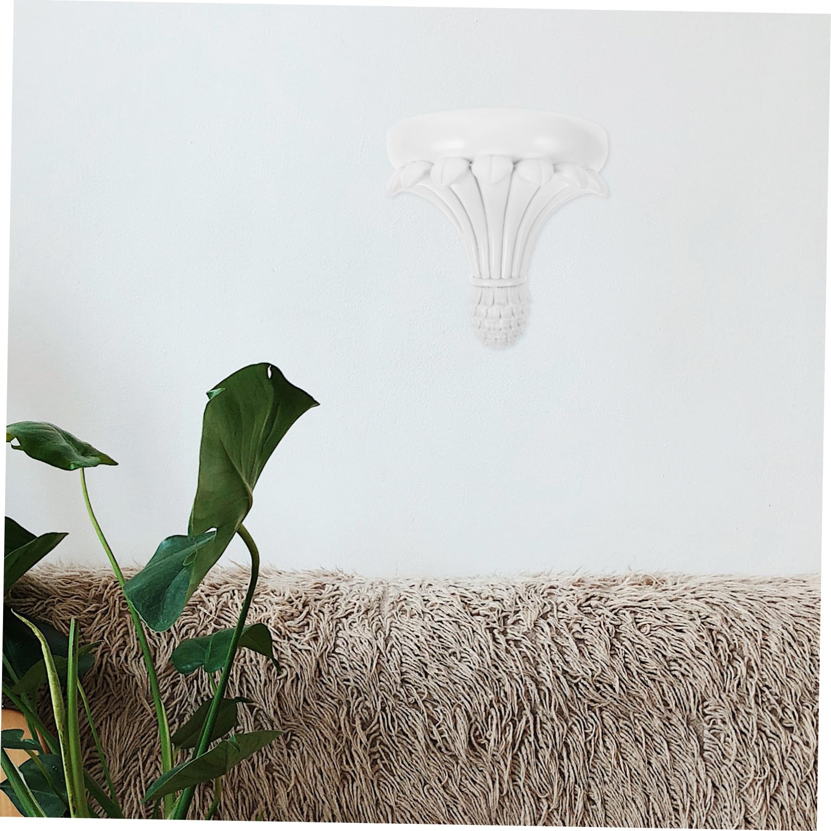 MAGICLULU Estante Flotante de Resina Blanco para Pared, Soporte Decorativo Europeo Gran Capacidad de Carga, Adecuado para Macetas y Plantas en Salón