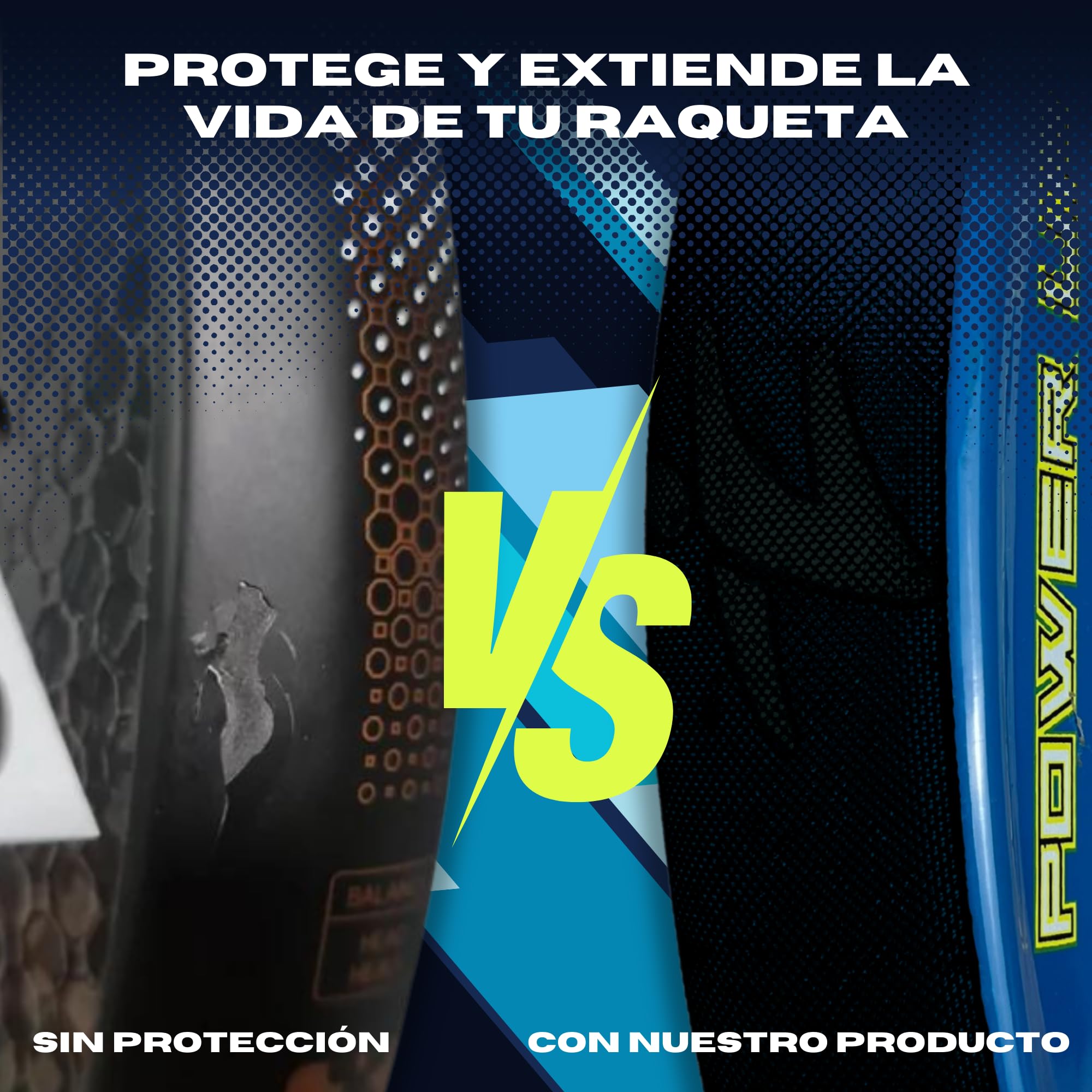 Pack Protectores Negro para Pala de Pádel Rugoso - Cinta Protectora para Pala de Pádel Multigranulada – Protector para Pala de Pádel de Silicona Negra. Color Negro