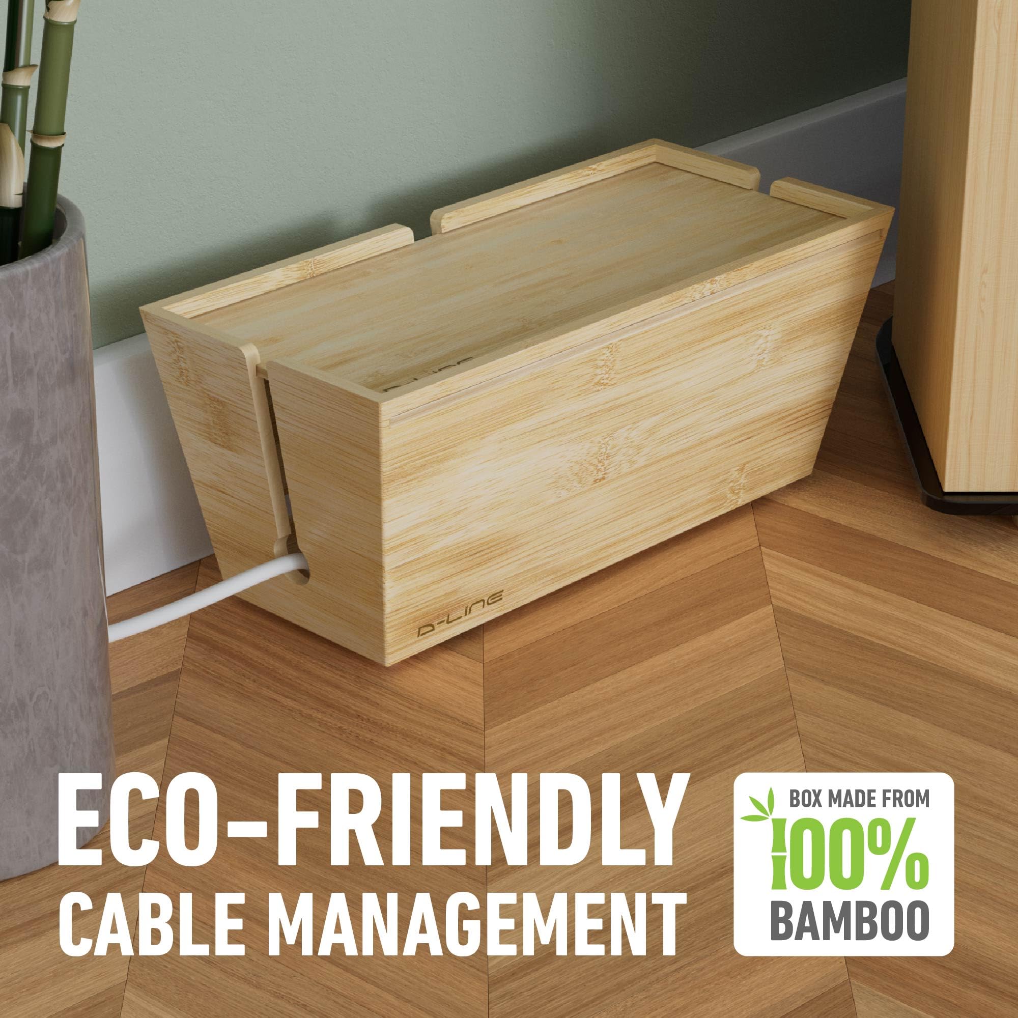 D-Line Bamboo Cable Tidy Box - Image 3