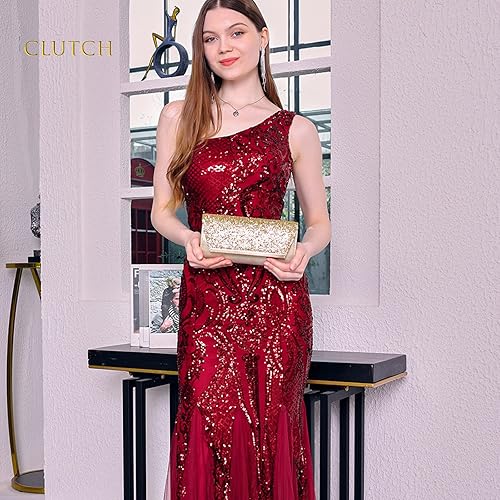 Miniatura 3 de Bolso de mano dorado, bolsos de mano dorados para mujer, para noche, boda, cóctel, fiesta, bolsa de noche, bolso cruzado de hombro..