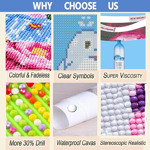 Miniatura 2 de Liccyy Paquete de 4 kits de pintura de diamante 5D para adultos, niños y principiantes con todo, juego de pinturas artísticas de taladro de cristal