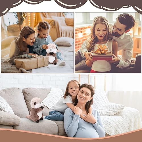 Miniatura 7 de Animales de peluche de nutria, lindo juguete de peluche de nutria suave, regalo para niños y niñas, 9.8 pulgadas de nutria marina de peluche