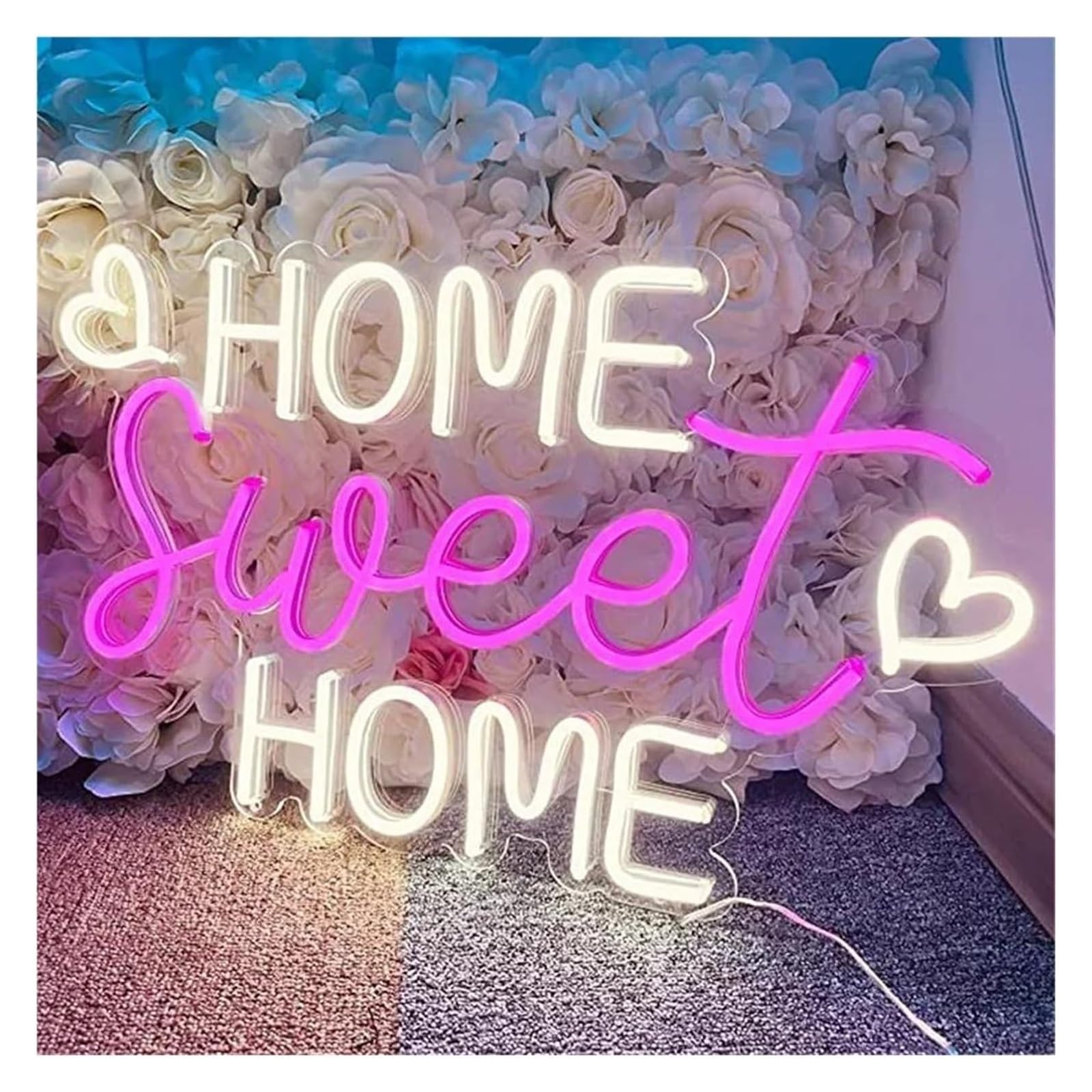 Luces de neón Letrero de neón decorativo para el hogar letras LED cálidas estilo estético 42 cm x 26
