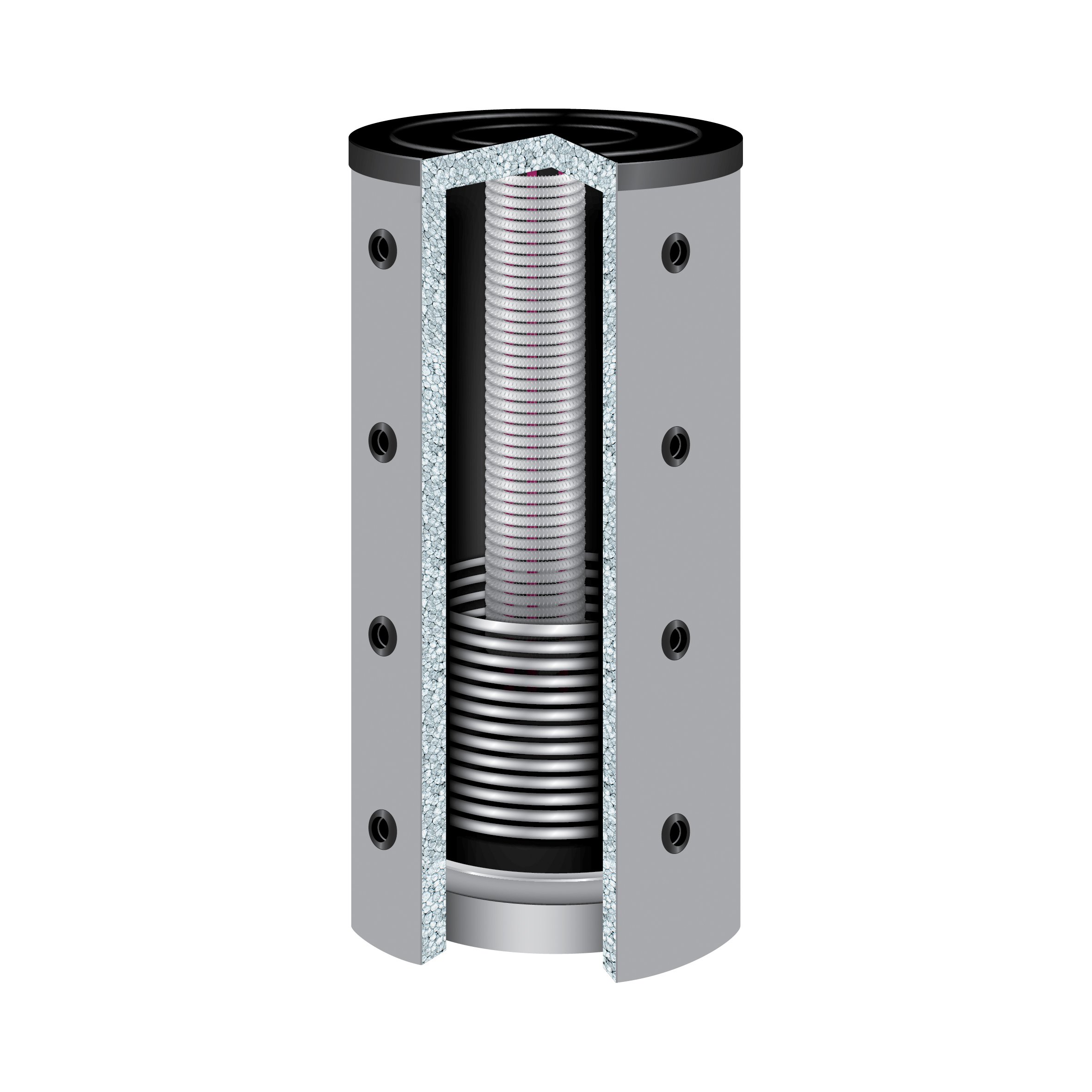 Higiene Memoria Ker de 1500 L, 1 intercambiador de calor, con 120 mm Aislamiento