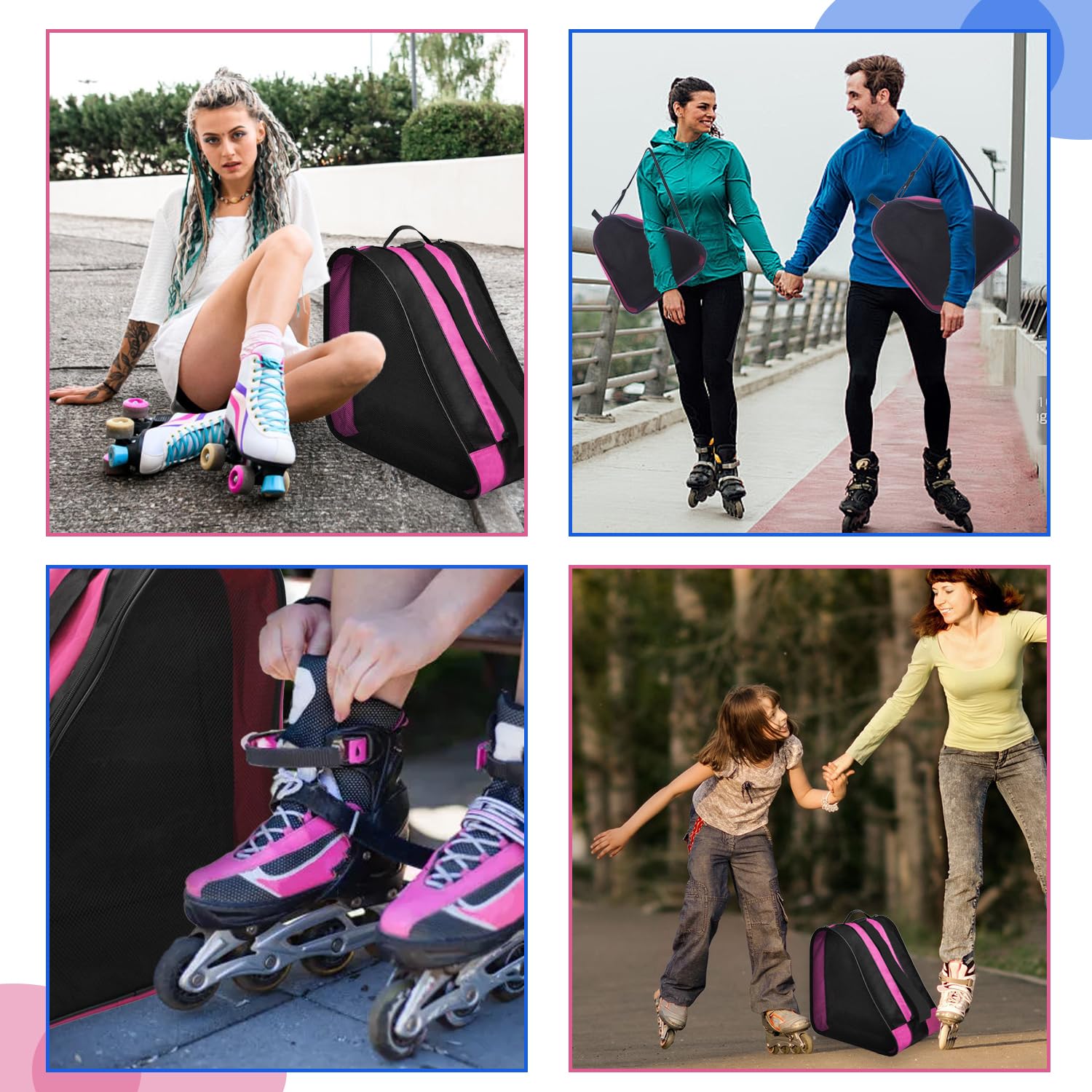 Borsa per Pattini da Ghiaccio, Borsa Pattini in Linea, Borsa da Pattinaggio con Tracolla Regolabile, Borsa per Pattini a Rotelle, Borsa Porta Pattini Ghiaccio, Borsa per Pattini a Rotelle per Bambini