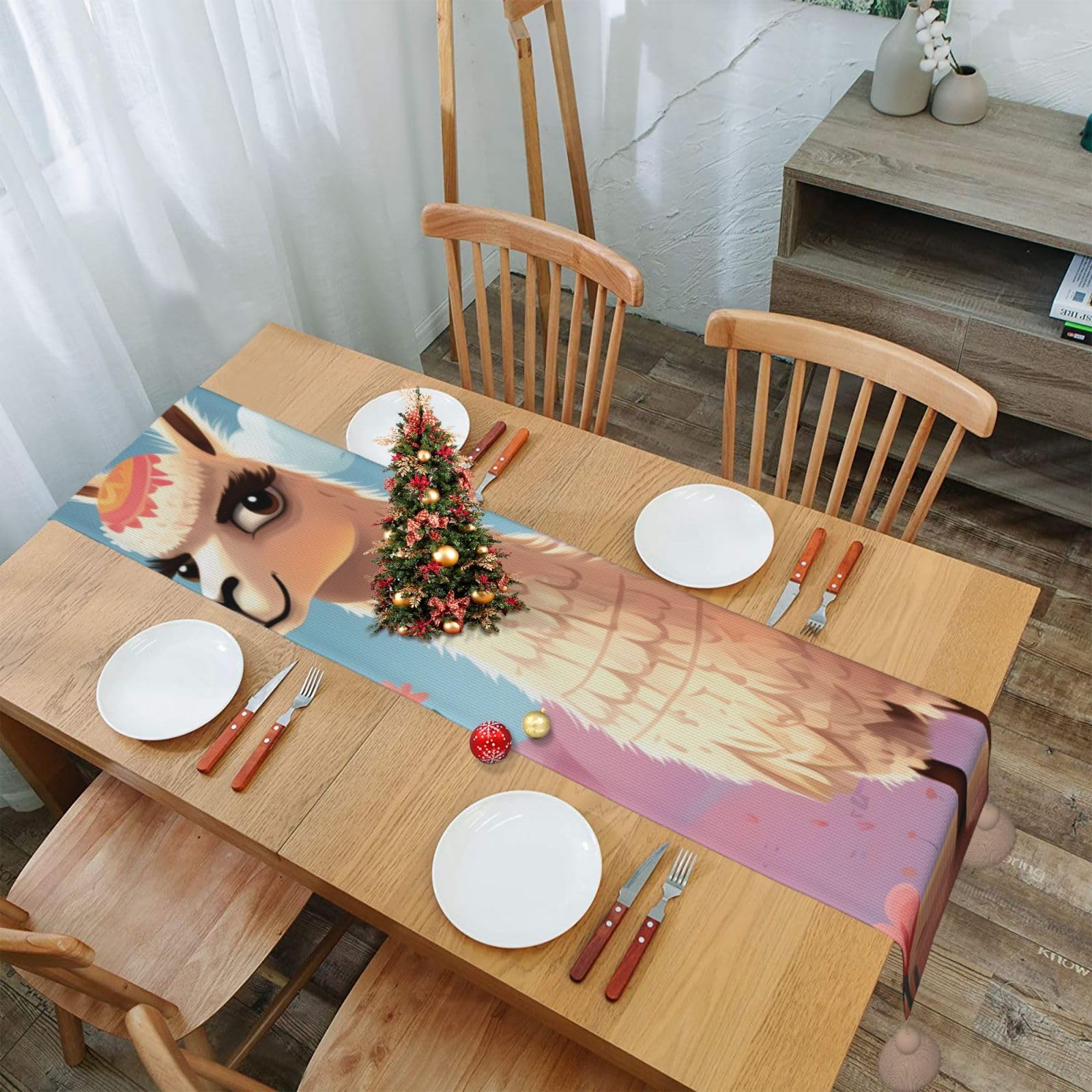 Chemin de table cadeau idéal pour Noël et décoration de table festive 152cm