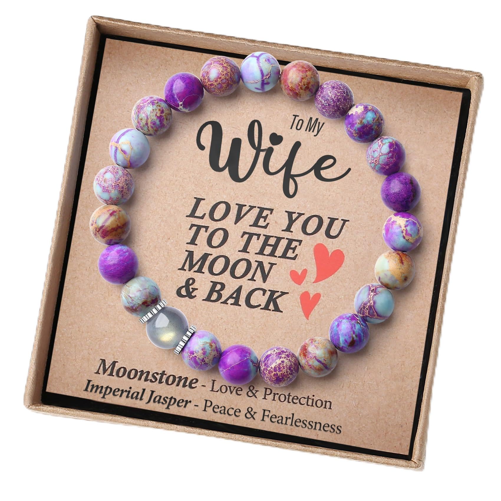 THEMEROL Handmade Gifts for Girls/Women-Love/Protection-Natural Crystal Bracelet for Daughter Granddaughter Niece Sister Mom Aunt Wife