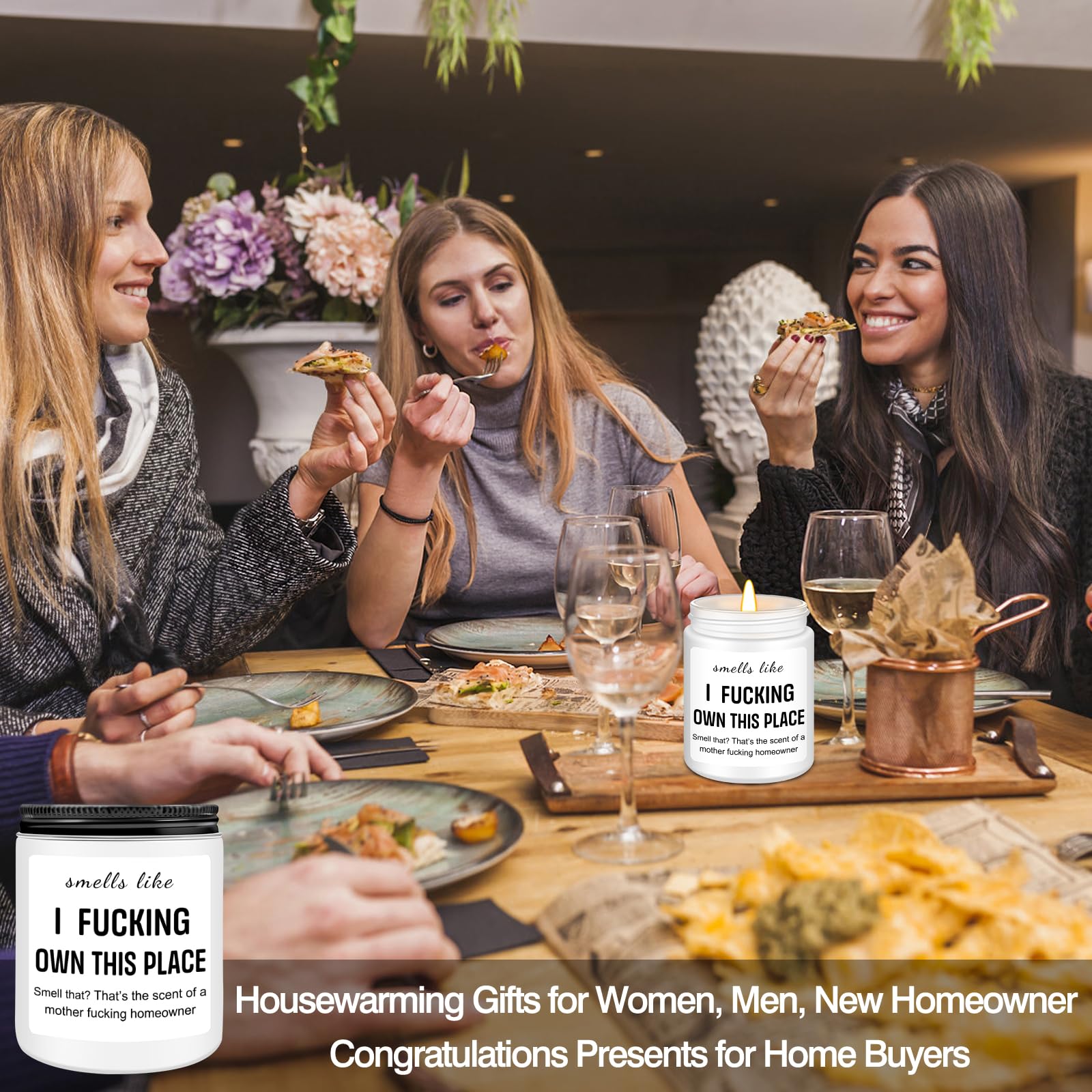Homsolver House Warming Gifts New Home, Funny Housewarming Gifts for Women, Men, Neighbor, New Homeowner, Apartment, House Warming Party Lavender Candles Decor Gift Ideas