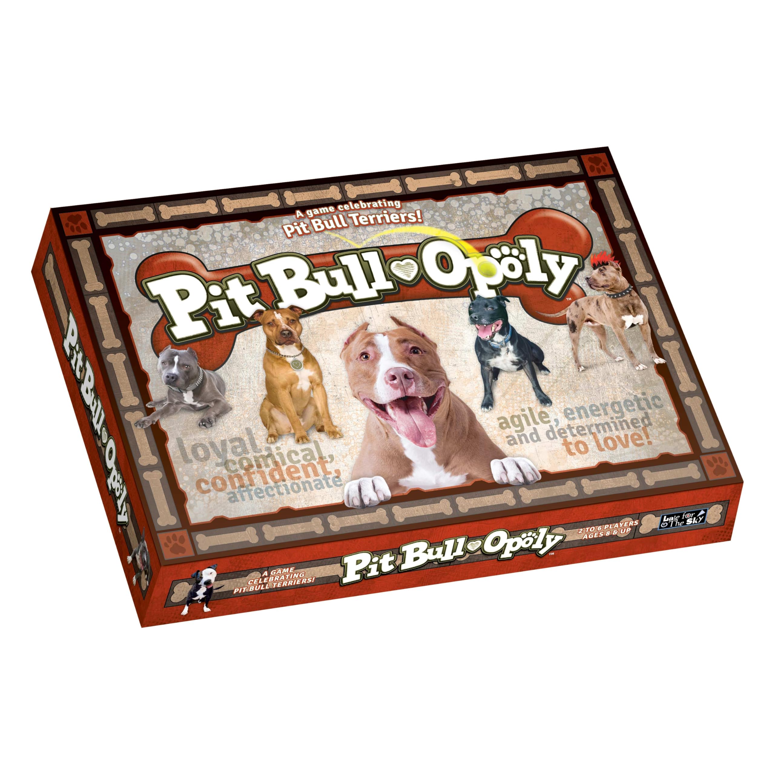 Late for the Sky Pit Bull-Opoly Board Game for 2-6 Players, Ages 8+