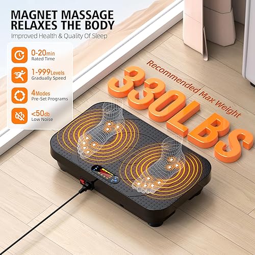 Miniatura 4 de Máquina de ejercicios de placa de fitness con vibración, modo automático profesional de cuerpo completo, promueve la circulación linfática, quema