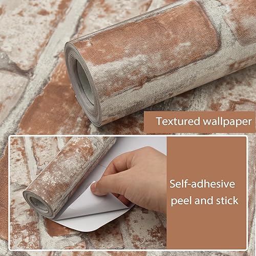 Miniatura 3 de Papel tapiz de ladrillo para despegar y pegar, papel adhesivo de ladrillo para armarios, papel tapiz de ladrillo sintético 3D para dormitorio, papel