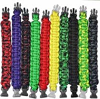 Vista 3 de Pulsera y kit de proyecto de paracaídas – 550 cuerdas de paracaídas, hebillas, mosquetones, llaveros