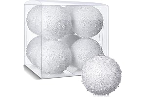 8 Pcs 4 Inch Christmas Tree Ball Ornaments Glitter Sequin Foam Ornaments...