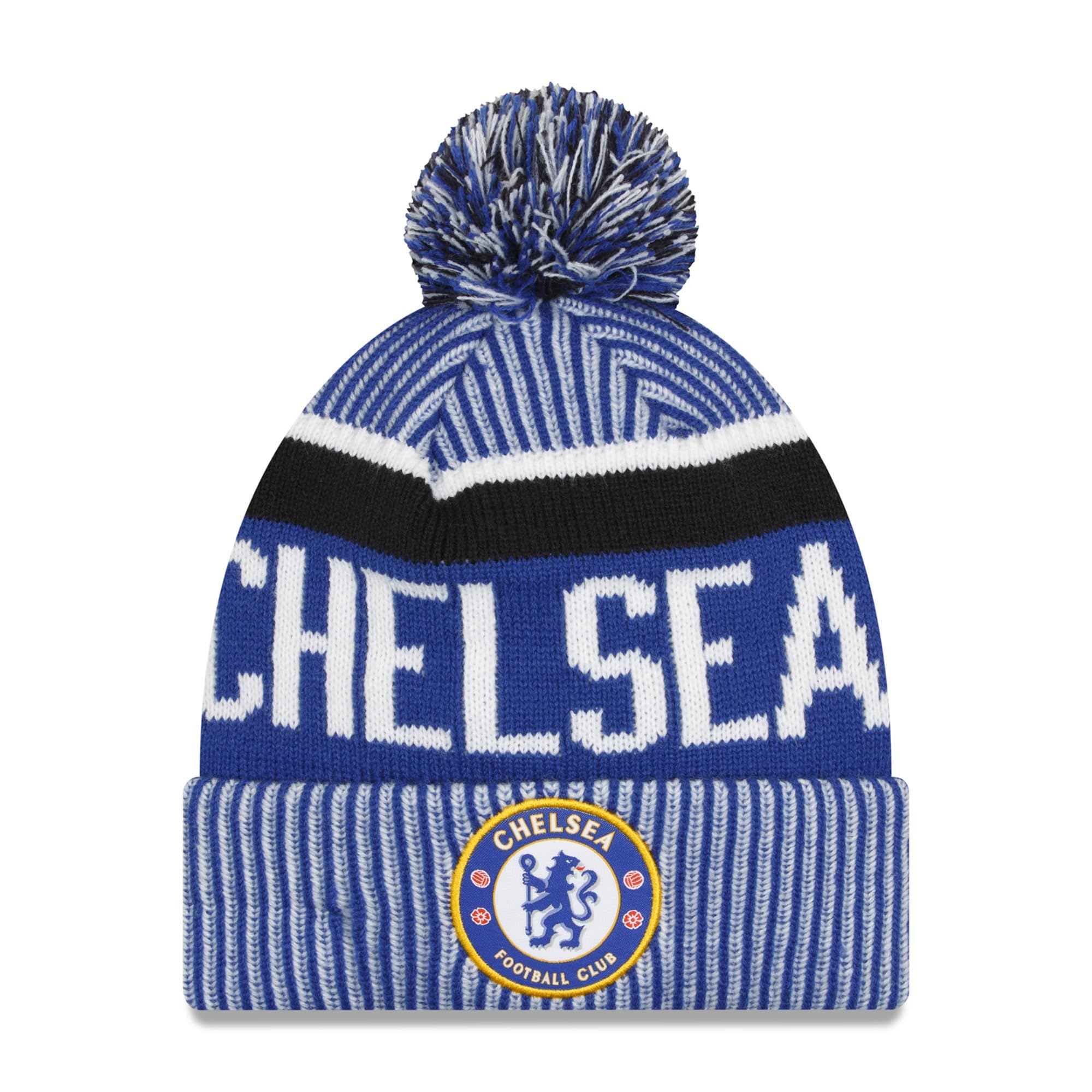 New Era Men's Knit Chelsea Fc Lion Crest Sport Cuff Beanie Hat Blue
