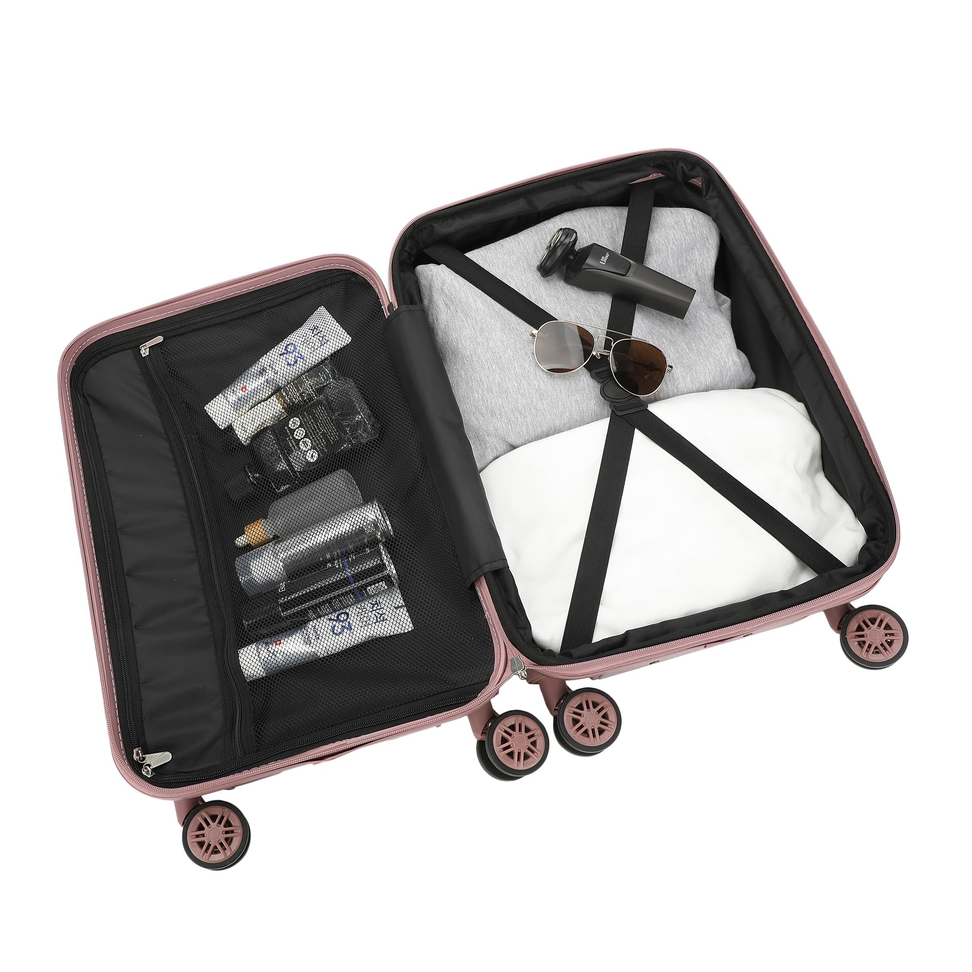 Bioworld Hello Kitty Character Print Pink Plaid 20" Adult Hardside Carry-on Rolling Luggage