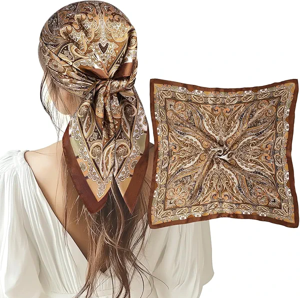 VBAEI 1 Pcs 27.5 Inches Satin Head Scarf Silk Like Hair Scarf Stain Bandana Hair Wrap Neck Scarf for Women