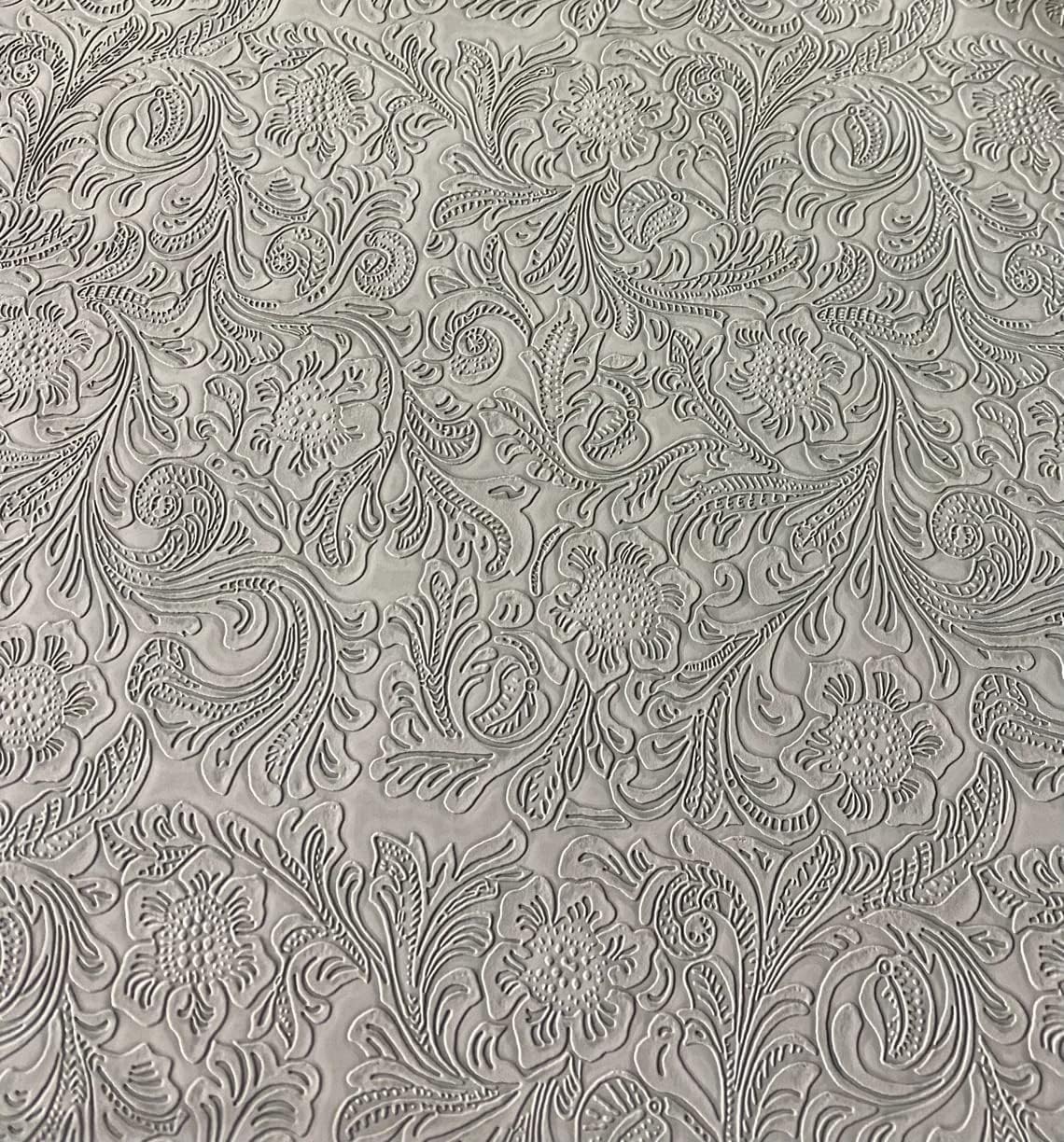 luvfabrics Western Embossed Floral Faux Leather Vinyl Upholstery Fabric Per Yard