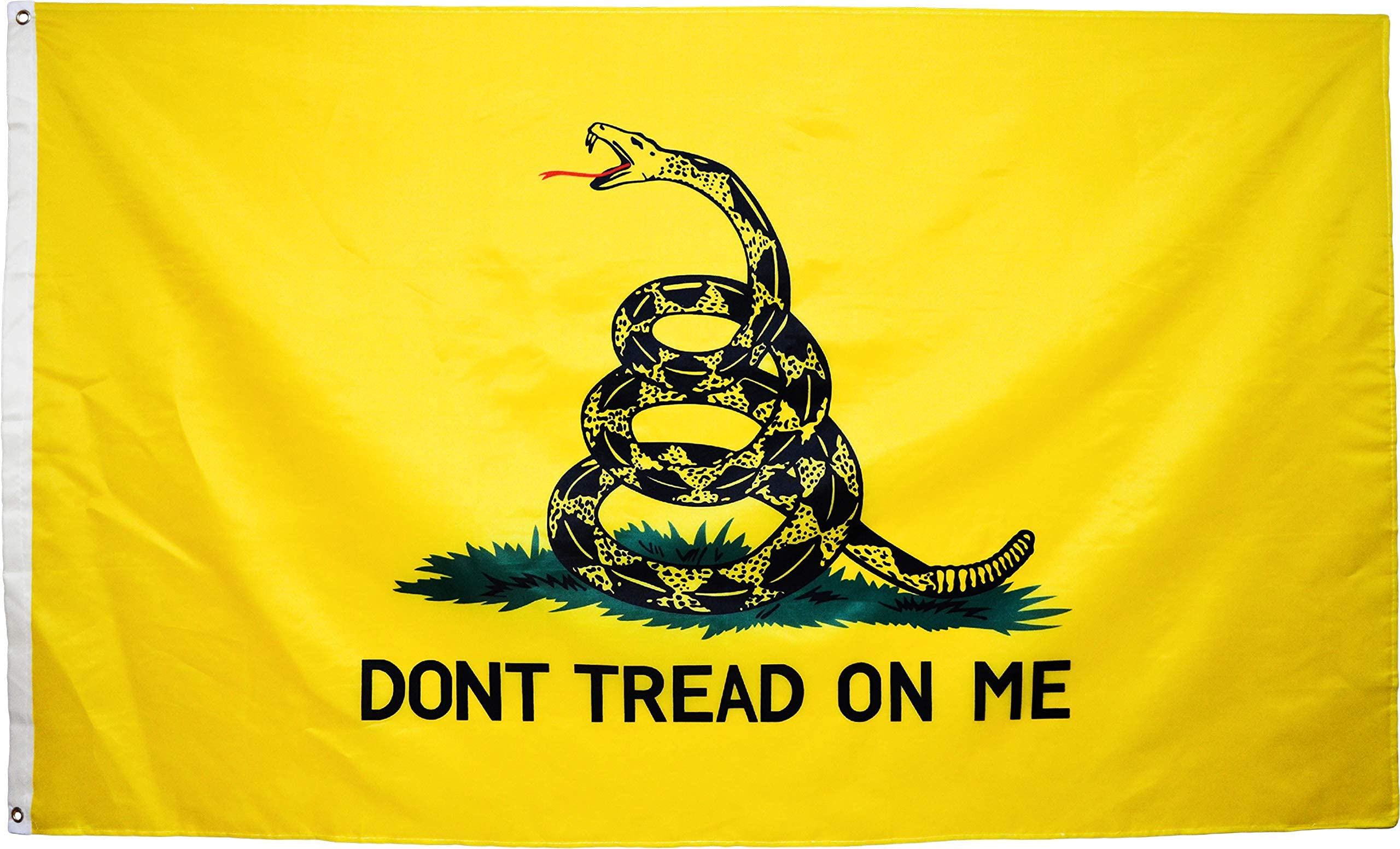 EugenysEugenys Don't Tread On Me Flag (3x5 Feet) - Bright Colors and UV Resistant Polyester - Free Gadsden Flag Patch Included - Tea Party Flags with Brass Grommets - Perfect Banner Hanging Indoor/Outdoor