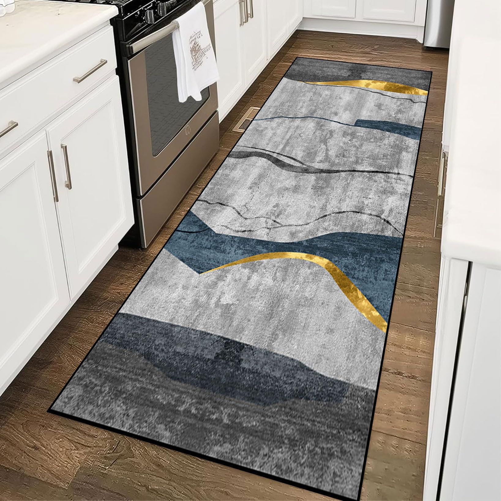 Alfombra de pasillo larga lavable 110 x 160 cm antideslizante para cocina
