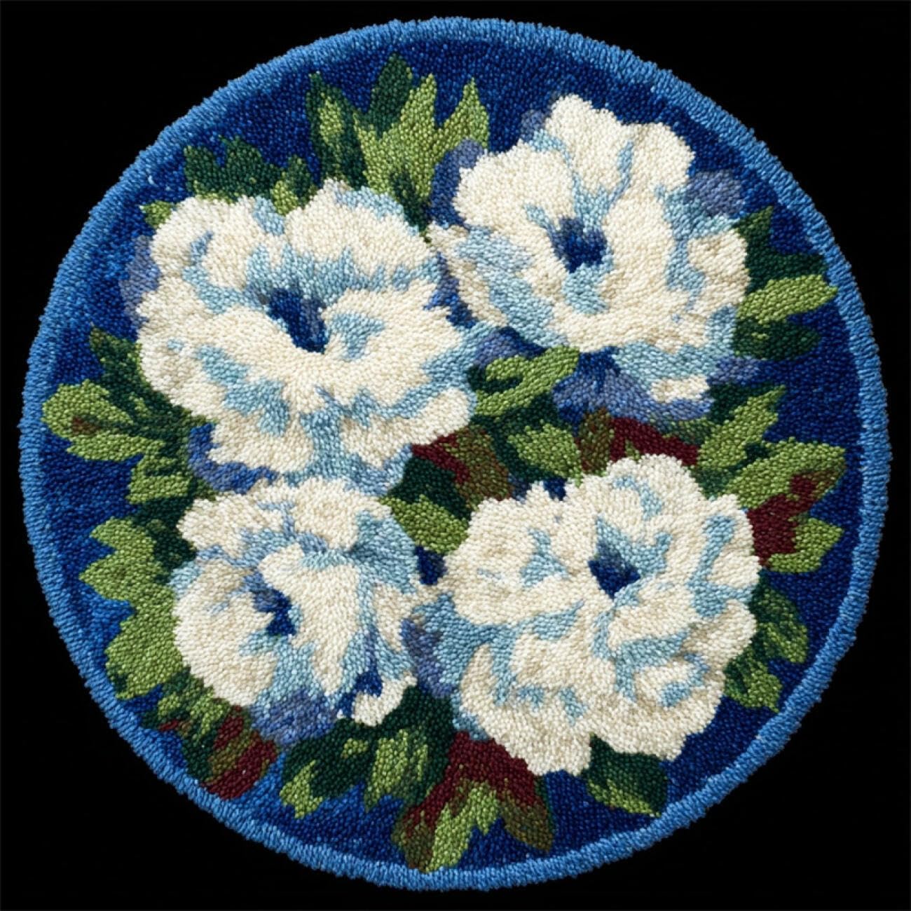 Kitquiver Tapestry Kits for Adults White Flowers 60x60cm