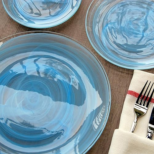 Miniatura 3 de Red Pomegranate NUAGE 12 PCS. JUEGO PLATOS AZUL, aqua, 11", 8", 6.5", 0809-6