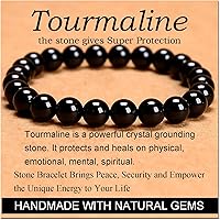 Vista 377 de MASSIVE BEADS Pulsera elástica de yoga hecha a mano con piedra natural, cristal curativo, energía, regalos para adultos unisex de 0.157 in, 0.236