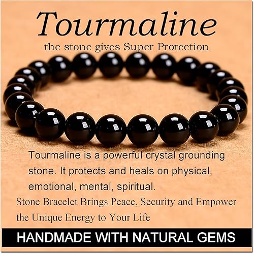 Vista 377 de MASSIVE BEADS Pulsera elástica de yoga hecha a mano con piedra natural, cristal curativo, energía, regalos para adultos unisex de 0.157 in, 0.236