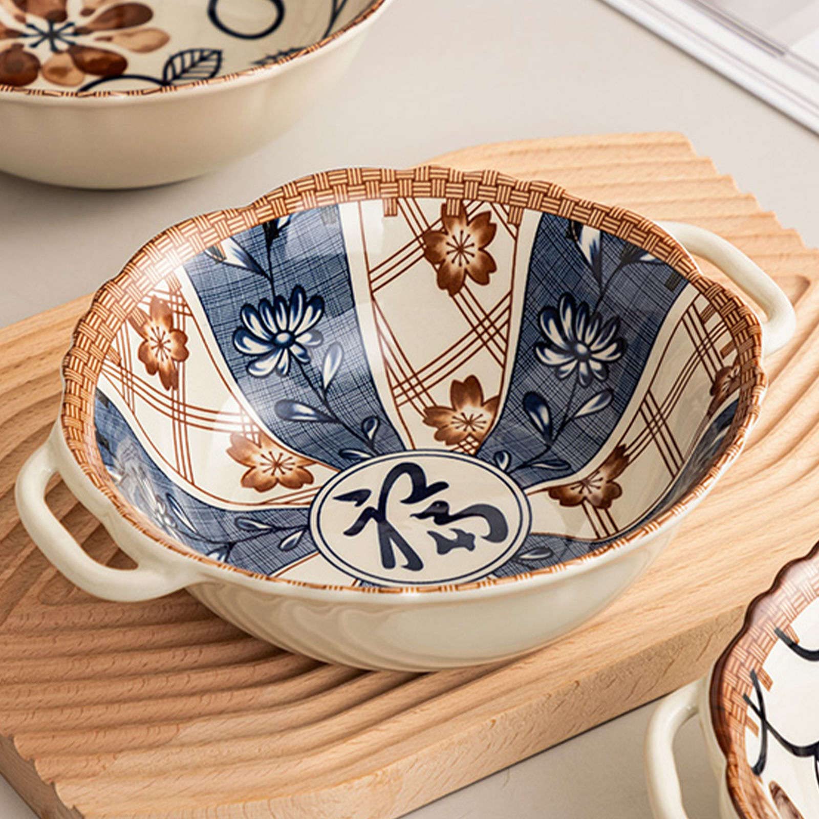Vaisselle Bol à soupe ramen en céramique, tasse à soupe, bol en céramique, bol à ramen en céramique, grands bols pho, bol à soupe allant au micro-ondes, bol de nouilles Udon-Fu-23x20x7cm,800ml(Couleur