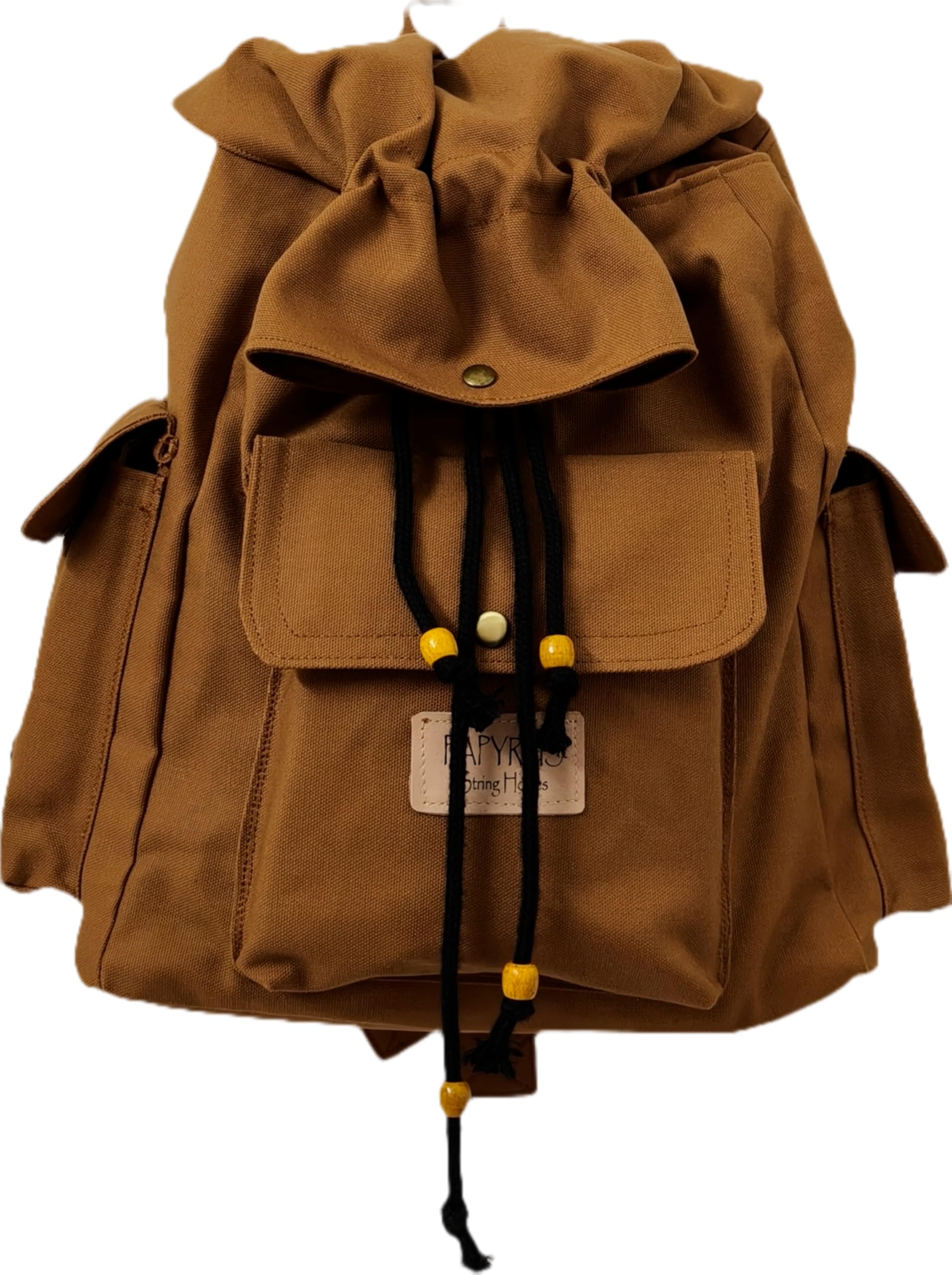 Canvas Drawstring Backpack, Small size(10 Liters),Adjustable Shoulder Straps,Metal zippered pockets,Casual Travel Daypack-image-32
