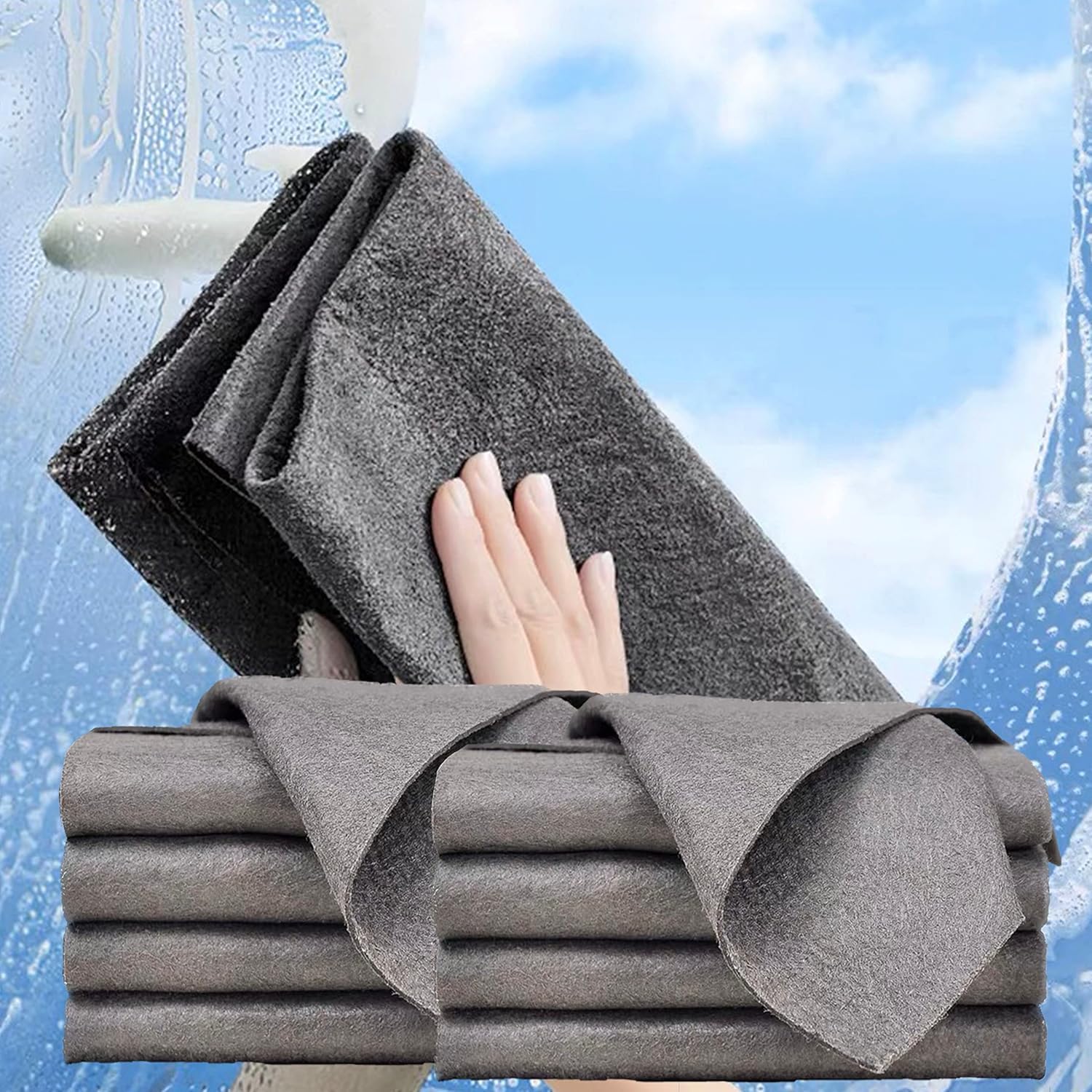XAVRY Thickened Magic Cleaning Cloth,Reusable Microfiber Cleaning Cloth.Lint Free Cloth for Home,Window,Mirror Glass and Cars.(50x35cm),(3 Pack)