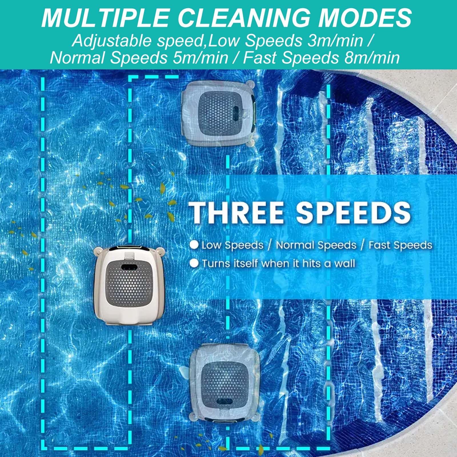 Pulitore A Skimmer Galleggiante per Piscine Fuori Terra/Interrate, Aspirapolvere Automatico per Piscine con Ricarica, con Cestino da 10 Litri