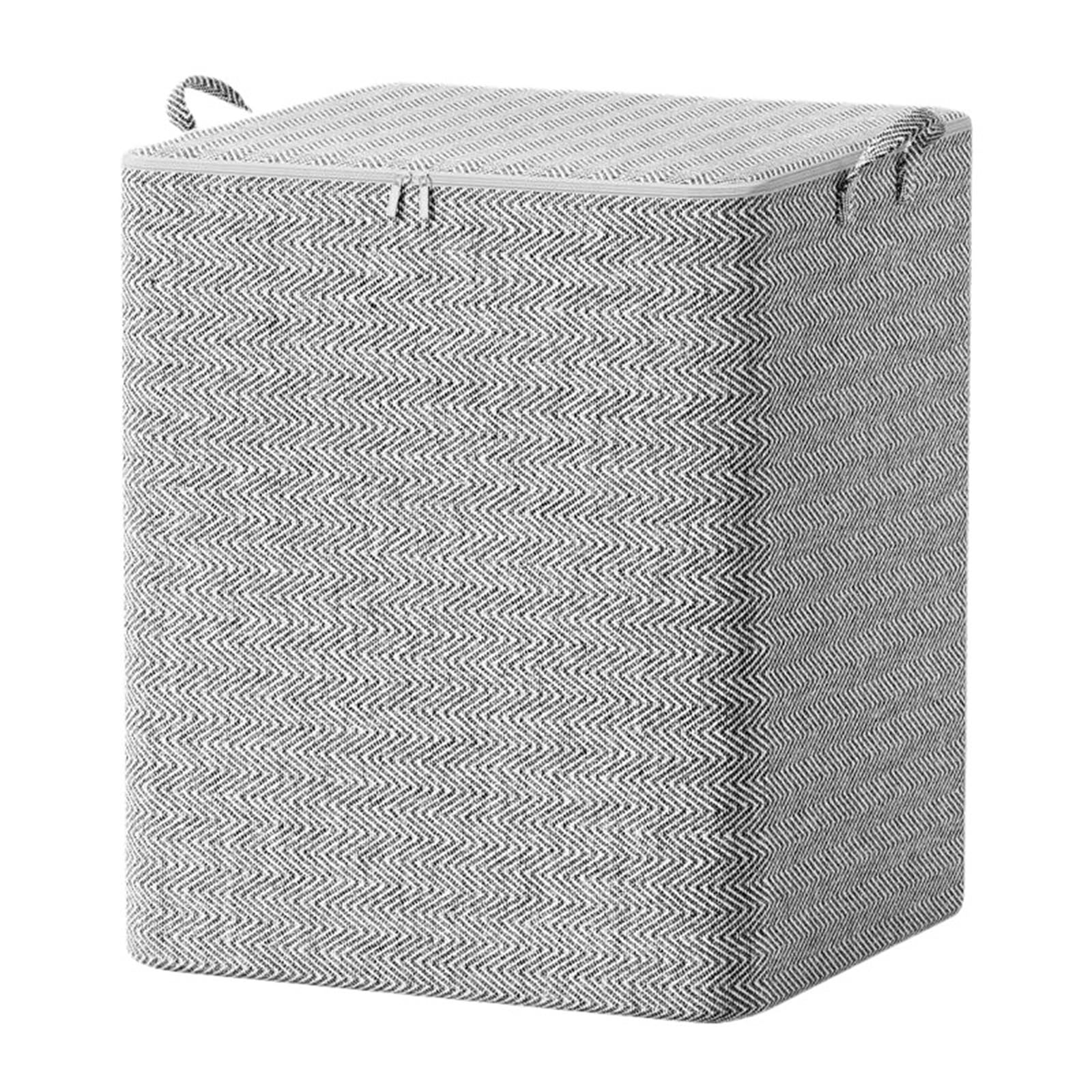 Large Capacity Foldable Clothes Storage Box With Cover Laundry Organizer Basket For Bedroom