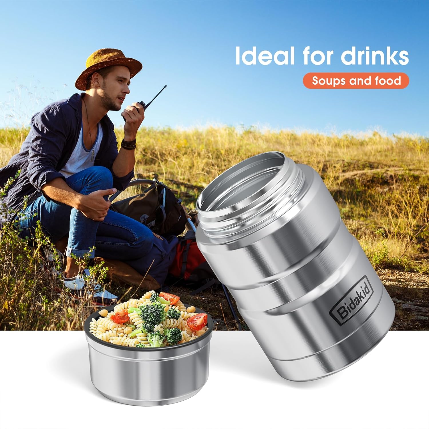 Vacuum flasks,Container for Hot Food, insulated food jar for hot, soup vessels, Lunch box containers for hot cold food