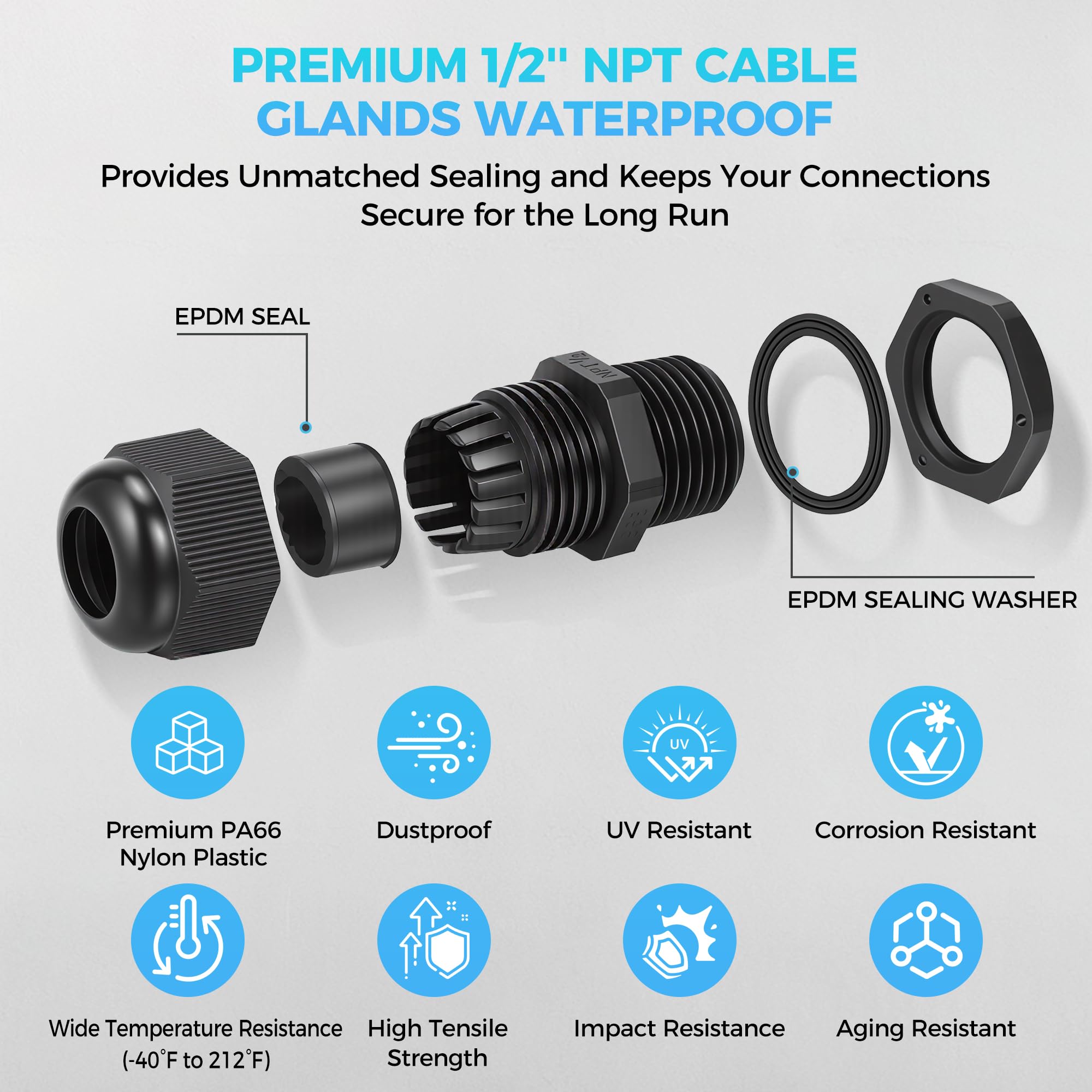 Waterproof Cable Gland - IP68 Protection -3 Waterproof Cable Gland - IP68 Protection -3