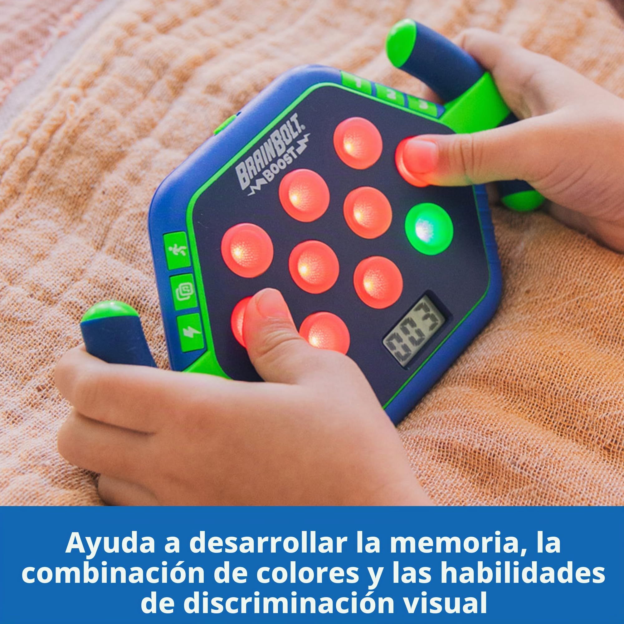 Learning Resources BrainBolt Boost, Juego de Memoria electrónico para niños, 5+, 3 Modos de Juego, para 1 Jugador, Juegos de Viaje para niños