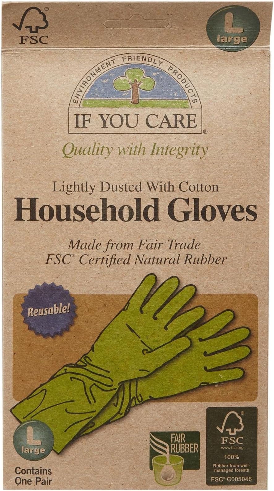 If You Care Household Latex Gloves - FSC Certified - Large, 1 ct