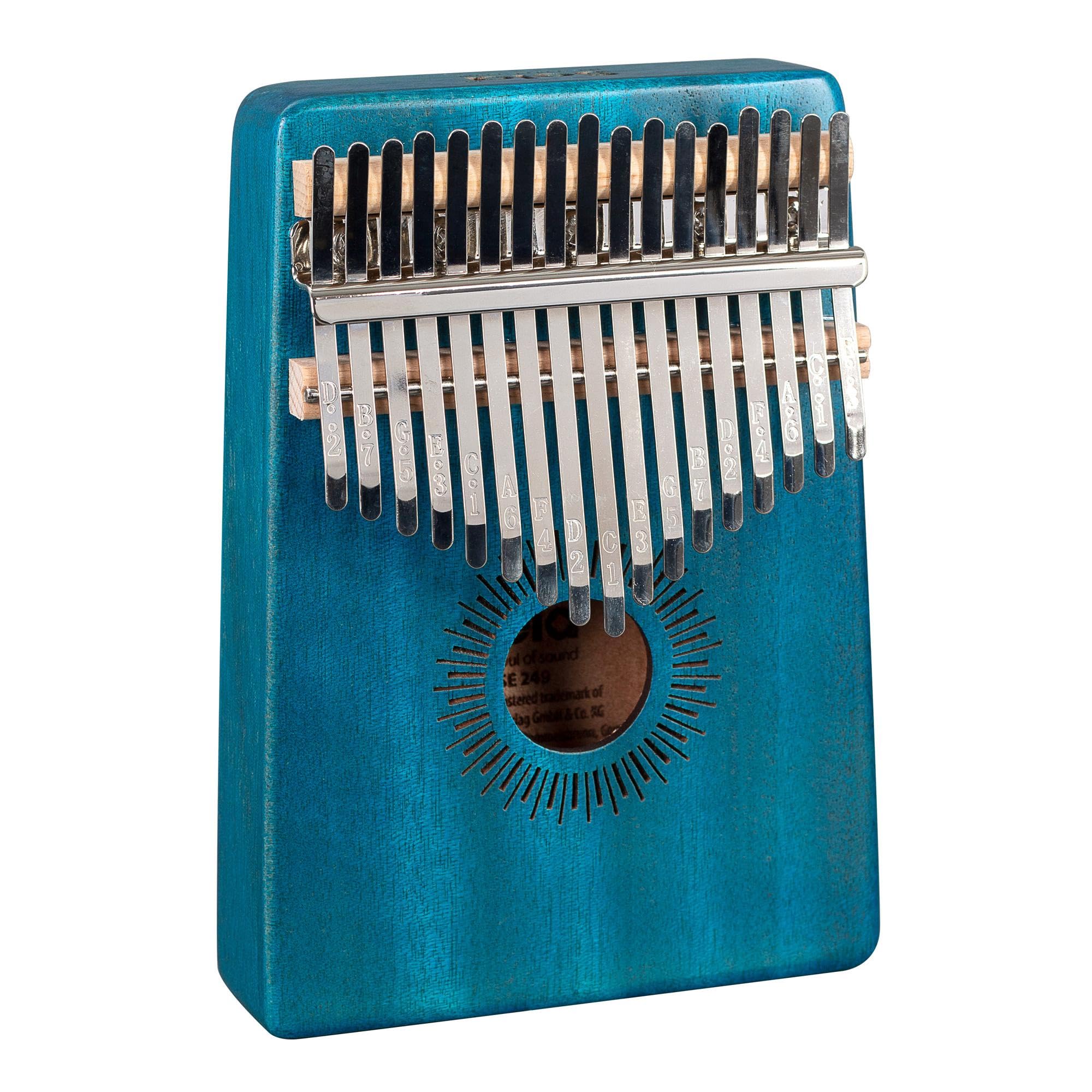 Sela Kalimba 17 - Blau, Daumenklavier mit 17 Zungen in C-Dur, mit Tasche, SE 249