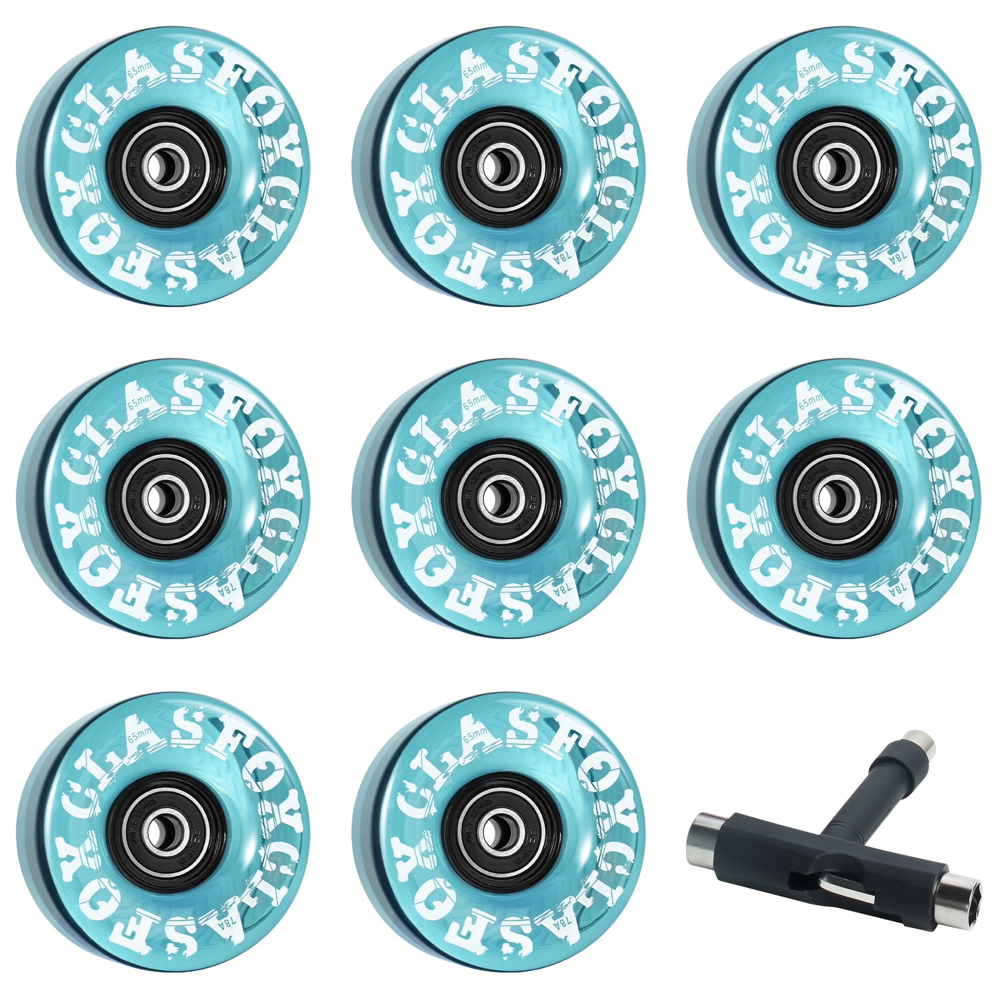 CLAS FOX Lot De 8 Roues De Patins à Roulettes 78A Pour Intérieur