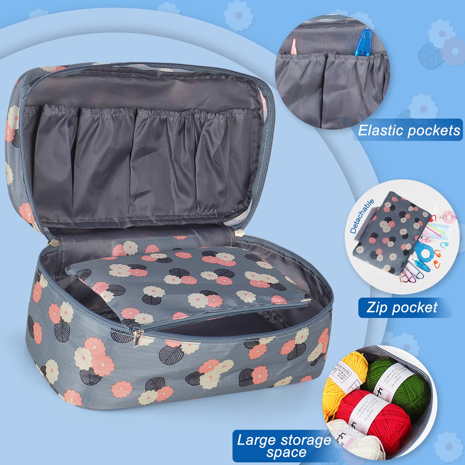LetCart Set di Ferri da Maglia in Bambù, 13 pezzi/set Kit di Ferri da Maglia intercambiabili circolari Staccabili per Principianti e Professionisti, per Calze, Guanti e Sciarpe