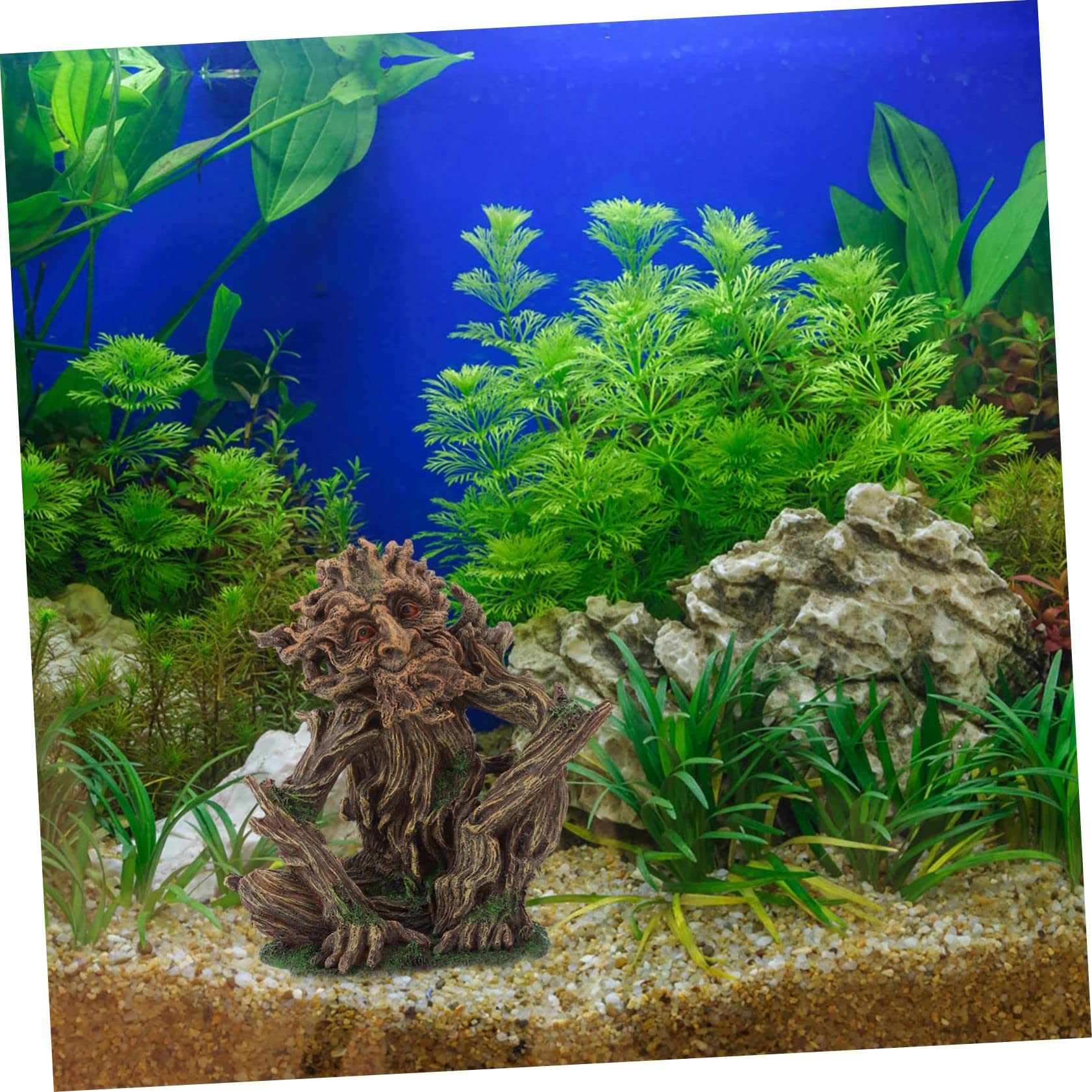 in Form Eines Menschlichen Gesichts Realistische Aquarium aus Kunstharz mit Fischversteck Kreativer Harzbaum als Versteck und Deko für Aquarium und Garnelen